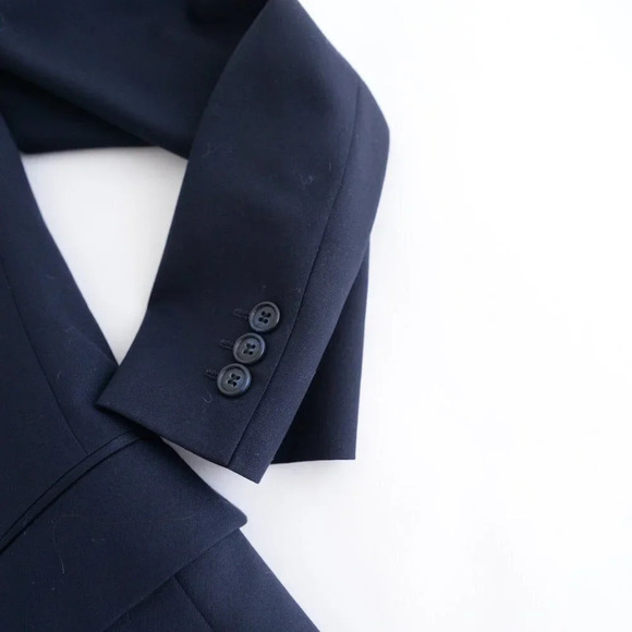 Vintage Austin Reed Navy 100% Wool 2 Button Blazer Sports Coat - Picture 15 of 16